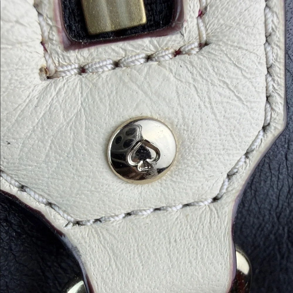 Kate Spade Kaiya Alice Black and White Leather‎ Satchel Bag